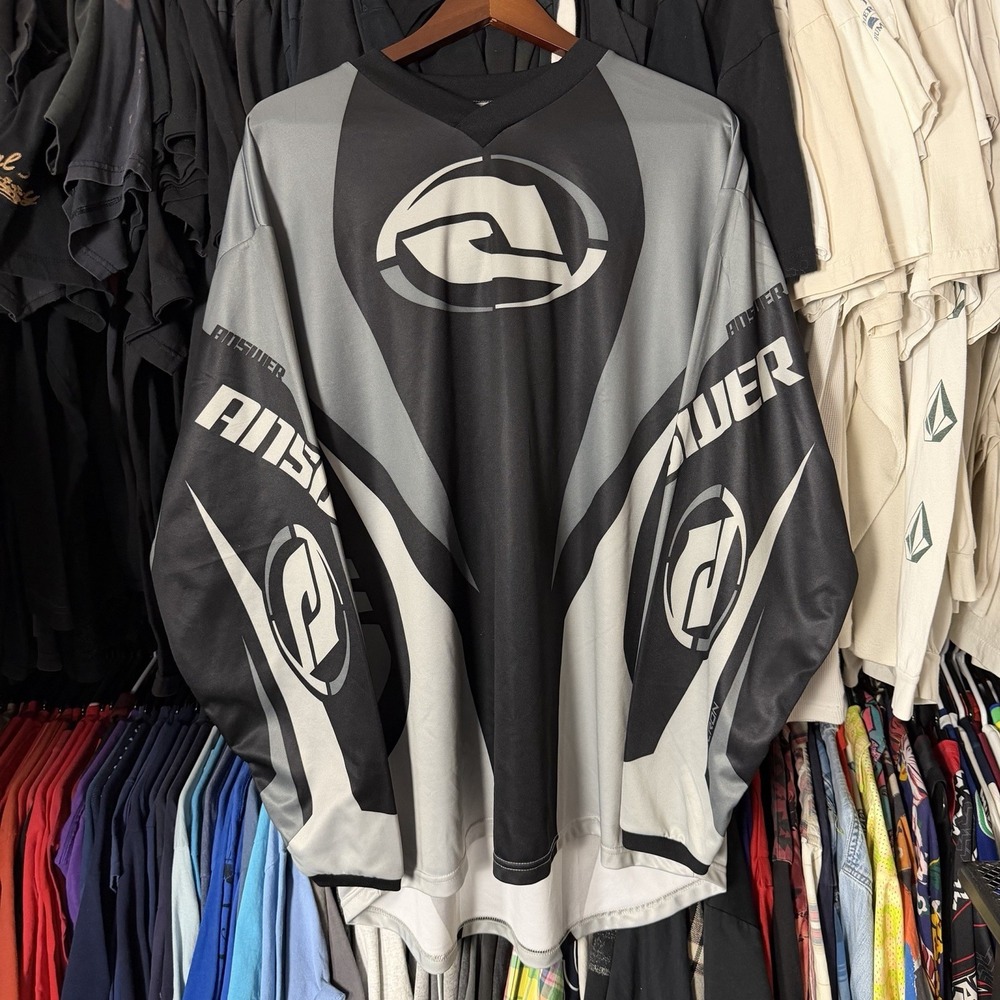Answer Riding Jersey Men's 2XL Black Grey Motocross MX Supercross Motorcycles